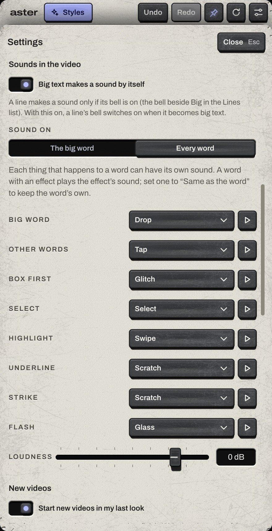 Settings › Sounds
